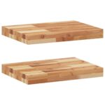 vidaXL Plávajúce police 2 ks 60x30x4 cm olejom sfarbené masívne drevo akácia – Obrázok 2