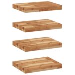 vidaXL Plávajúce police 4 ks 60x30x4 cm olejom sfarbené masívne drevo akácia – Obrázok 2
