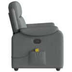 vidaXL Masážne kreslo s polohovacím mechanizmom, tmavosivá látka – Obrázok 6