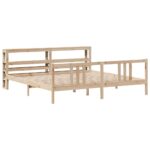 vidaXL Posteľný rám s čelom 200x200 cm masívna borovica – Obrázok 3