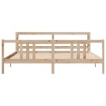 vidaXL Posteľný rám s čelom 200x200 cm masívna borovica – Obrázok 4
