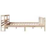 vidaXL Posteľný rám s čelom 200x200 cm masívna borovica – Obrázok 5