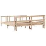 vidaXL Posteľný rám s čelom 200x200 cm masívna borovica – Obrázok 6