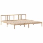 vidaXL Posteľný rám s čelom 200x200 cm masívna borovica – Obrázok 7