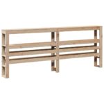 vidaXL Posteľný rám s čelom 200x200 cm masívna borovica – Obrázok 8