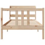 vidaXL Posteľný rám s čelom biely 75x190 cm borovicový masív – Obrázok 4