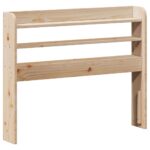 vidaXL Posteľný rám s čelom biely 75x190 cm borovicový masív – Obrázok 6