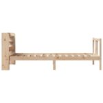 vidaXL Posteľný rám s čelom biely 75x190 cm borovicový masív – Obrázok 7