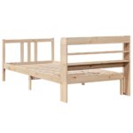 vidaXL Posteľný rám s čelom biely 75x190 cm borovicový masív – Obrázok 8