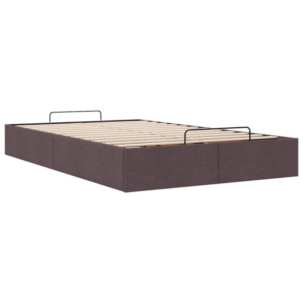 vidaXL Rám postele s taburetkou bez matraca, tmavohnedý 120x190 cm, látkový – Obrázok 6
