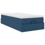 vidaXL Podnožka s matracom modrá 80x200 cm látková – Obrázok 6