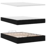 vidaXL Podnožka s matracom, čierna, 140x200 cm, zamat – Obrázok 8