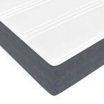 vidaXL Podnožka s matracom, tmavosivá, zamatová 160x200 cm – Obrázok 13