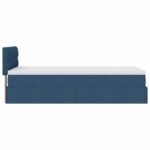 vidaXL Podnožka s matracom modrá 80x200 cm látková – Obrázok 10