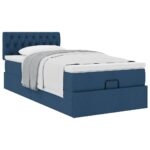 vidaXL Podnožka s matracom modrá 80x200 cm látková – Obrázok 5