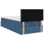 vidaXL Podnožka s matracom modrá 80x200 cm látková – Obrázok 10