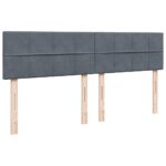 vidaXL Podnožka s matracom, tmavosivá, 160x200 cm, zamat – Obrázok 7