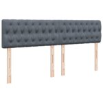 vidaXL Podnožka s matracom, tmavosivá, 160x200 cm, zamat – Obrázok 9