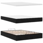 vidaXL Podsedák s matracom a LED diódami, čierny 140x200 cm, zamat – Obrázok 7