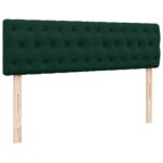 vidaXL Podsedák s matracom a LED diódami, tmavozelený, 140x190 cm, zamat – Obrázok 8