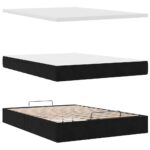 vidaXL Podsedák s matracom a LED diódami, čierny 140x200 cm, zamat – Obrázok 7