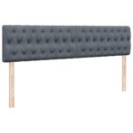 vidaXL Podsedák s matracom a LED diódami, tmavosivý, 160x200 cm, zamat – Obrázok 8