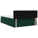 vidaXL Podsedák s matracom a LED diódami, tmavozelený, 140x190 cm, zamat – Obrázok 12