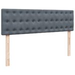 vidaXL Podsedák s matracom a LED diódami, tmavosivý, 160x200 cm, zamat – Obrázok 10