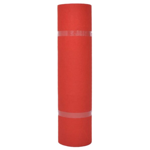 vidaXL Koberec Jednofarebný Červená 1,2 x 12 m Polyester – Obrázok 3