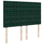 vidaXL Podnožka s matracmi, tmavozelená, 140x190 cm, zamat – Obrázok 12
