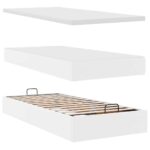 vidaXL Podnožka s matracmi, čisto biela 160x200 cm, umelá koža – Obrázok 11
