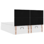 vidaXL Podnožka s matracmi, čisto biela 160x200 cm, umelá koža – Obrázok 9