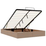 vidaXL Podsedák s matracom a LED diódami, Cappuccino 140x190 cm, umelá koža – Obrázok 13
