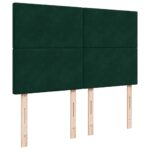 vidaXL Podnožka s matracmi a LED diódami, tmavozelená, 140x190 cm, zamat – Obrázok 13