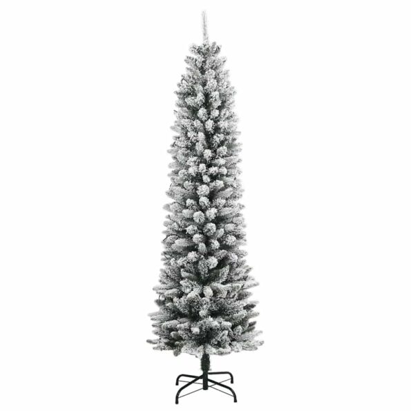 vidaXL Umelý vianočný stromček 150 LED diód a vločkový sneh 120 cm – Obrázok 3