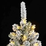 vidaXL Umelý vianočný stromček 150 LED diód a vločkový sneh 120 cm – Obrázok 6
