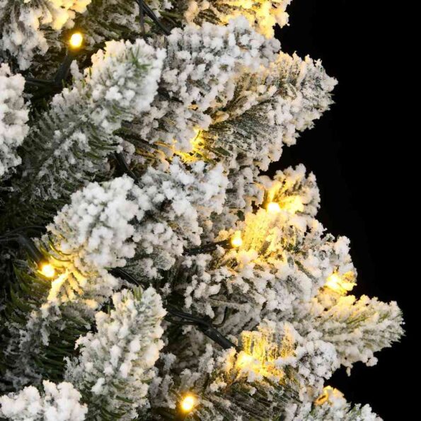 vidaXL Umelý vianočný stromček 150 LED diód a vločkový sneh 120 cm – Obrázok 7