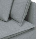 vidaXL Modulárna pohovka s vankúšmi, látková, svetlosivá – Obrázok 10