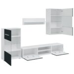 vidaXL 5-dielne TV skrinky s LED osvetlením, matné indigo, imitácia dreva – Obrázok 6
