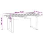 vidaXL Jedálenský stôl NOAIN s nohami v tvare U 180x90x75 cm masívne drevo borovica – Obrázok 11