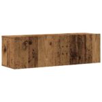 vidaXL 4-dielna nástenná TV skrinka, staré drevo 100x30x30 cm – Obrázok 4