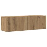 vidaXL 4-dielna nástenná TV skrinka, dubový drevený remeselník, 100x30x30 cm – Obrázok 4