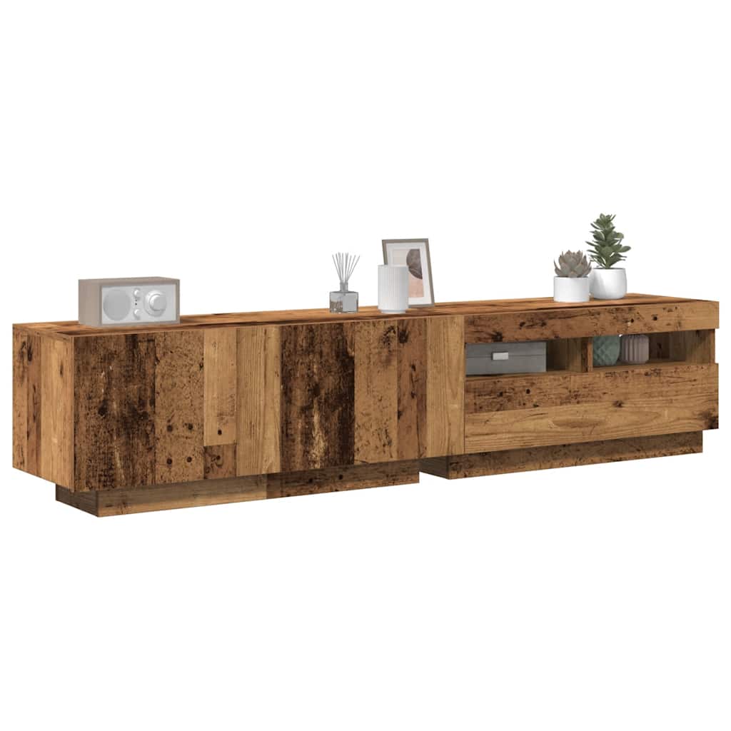 3329164_1.jpg vidaXL TV skrinka s LED svetlami, dubový drevený remeselník, 180x35x40 cm, imitácia dreva – Obrázok 1