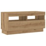 vidaXL TV skrinka s LED svetlami, dubový drevený remeselník, 180x35x40 cm, imitácia dreva – Obrázok 6