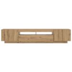 vidaXL TV skrinka s LED svetlami, dubový drevený remeselník, 200x35x40 cm, imitácia dreva – Obrázok 10