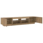 vidaXL TV skrinka s LED svetlami, dubový drevený remeselník, 200x35x40 cm, imitácia dreva – Obrázok 6