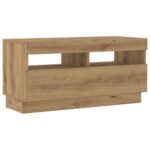 vidaXL TV skrinka s LED svetlami, dubový drevený remeselník, 260x35x40 cm, imitácia dreva – Obrázok 6