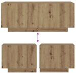 vidaXL Nočný stolík, dubový, remeselnícky, 100x35x40 cm, umelé drevo – Obrázok 8