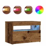vidaXL Nočný stolík s LED svetlami, staré drevo, 60x35x40 cm, umelé drevo – Obrázok 3