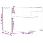 vidaXL Nočný stolík s LED svetlami, dubový remeselník, 60x35x40 cm, umelé drevo – Obrázok 13